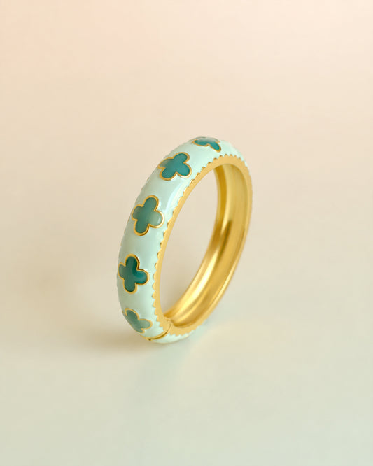 Blue Clover Enamel Bracelet