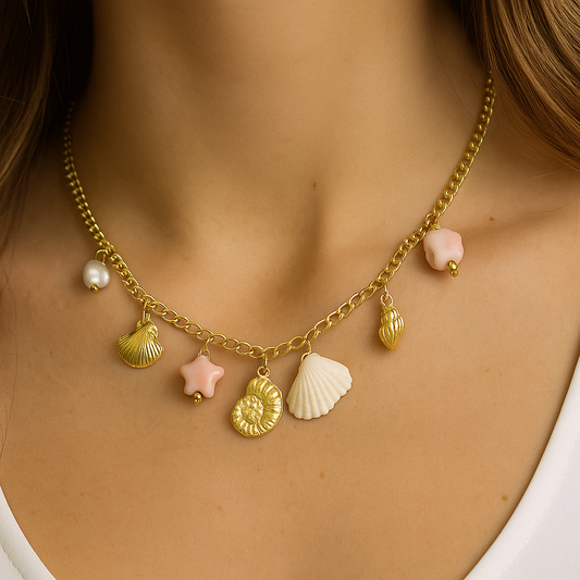 Beach Glow Charm Stainless Steel Necklace