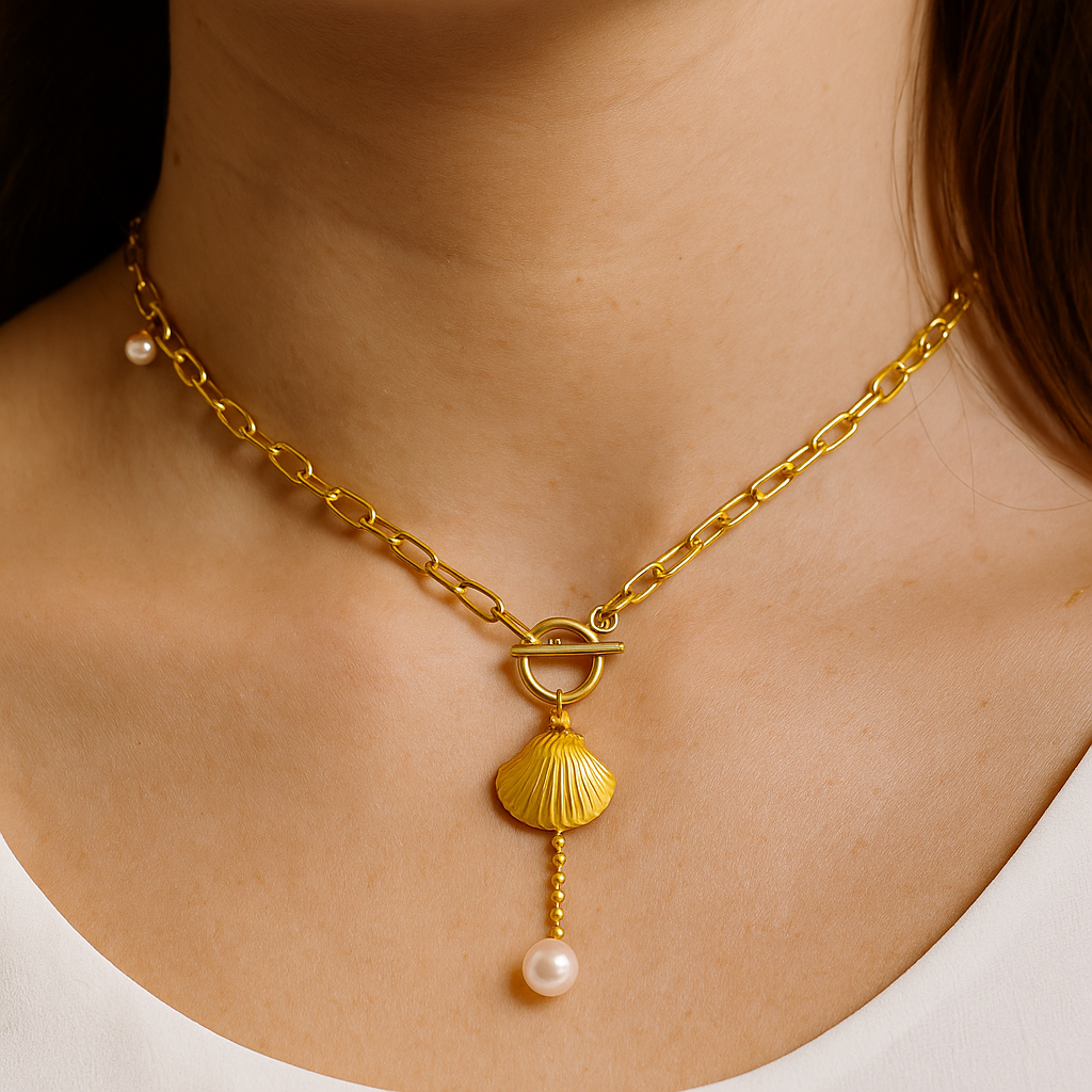 Pearl Wave Neck Charm