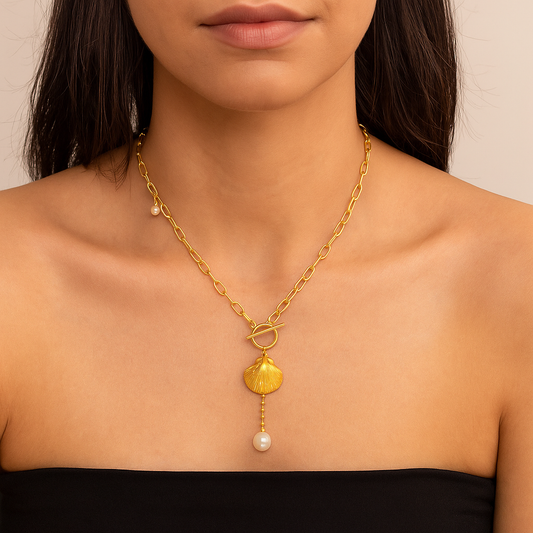 Pearl Wave Neck Charm