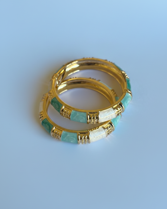 Marble Glow Enamel Bracelet Set of 2