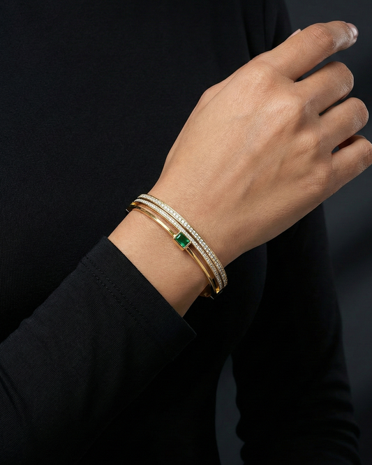 Green Emreld Bangle Bracelet