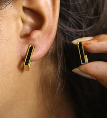 Blackline Hoops Stainless Steel Earrings