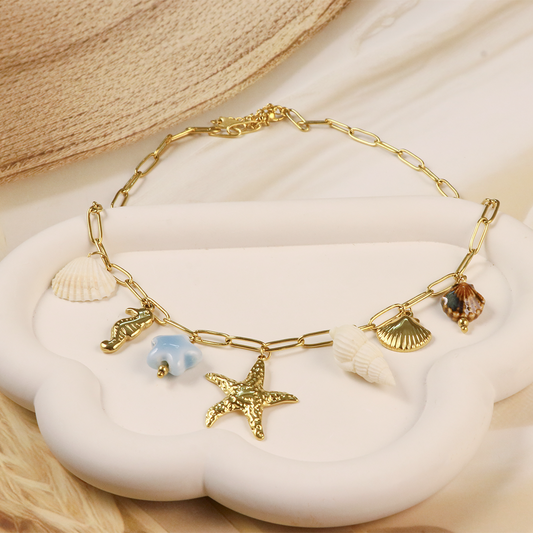 Ocean Love Charm Stainless Steel Necklace