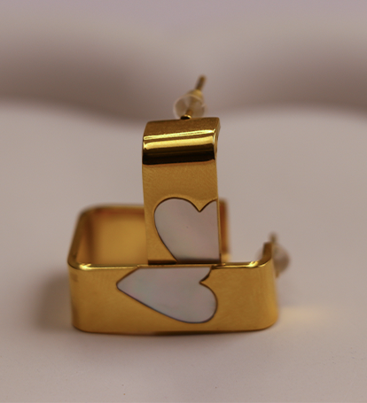 Heart Loop Hoop Earrnings