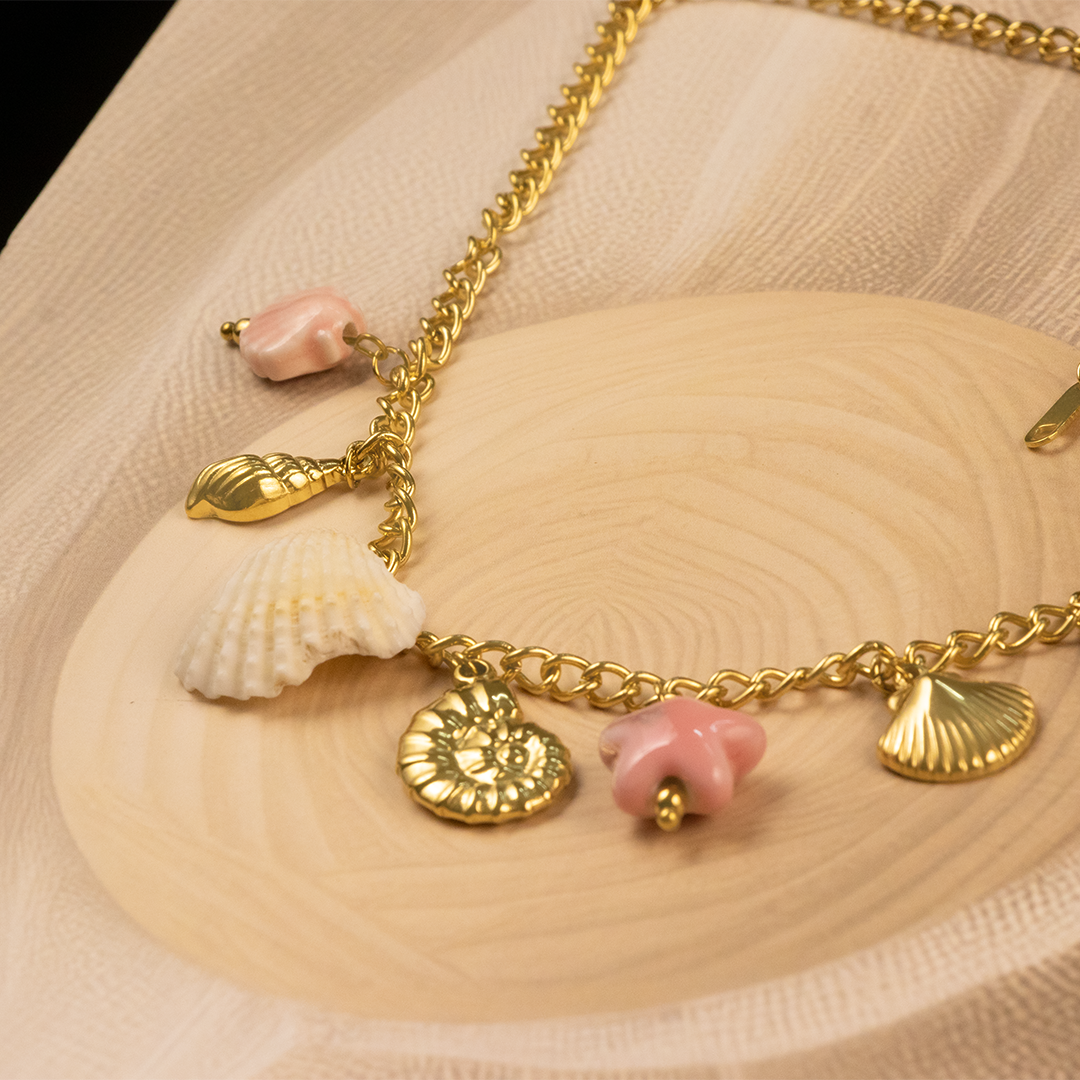 Beach Glow Charm Stainless Steel Necklace