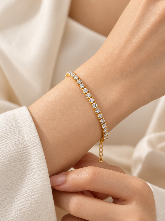 Premium Crystal Tennis Bracelet for Women | Stainless Steel