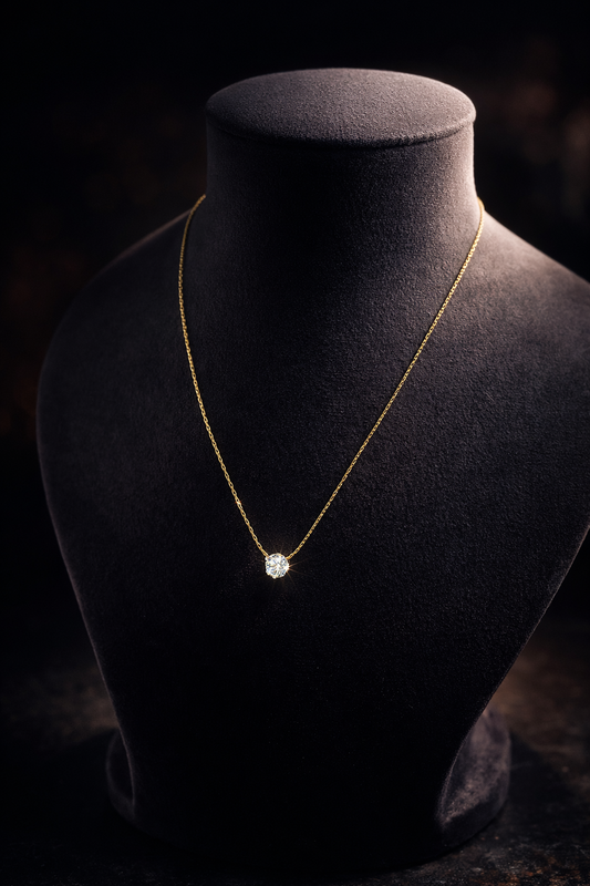 Solitaire Glow Stainless Steel Necklace
