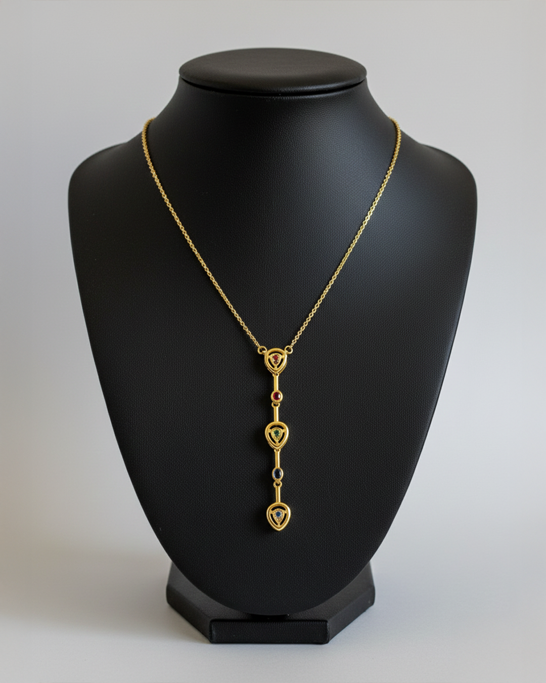 Pretty Gem Drops Pendant with Sleek Neckchain