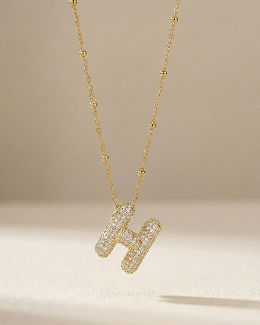 Golden H Initial Stainless Steel Necklace