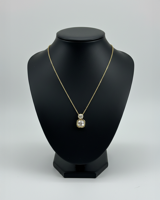 Crystal Square Stainless Steel Neckchain