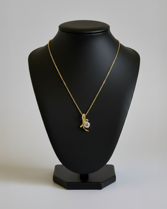 Crystal Bow Stainless Steel Neckchain