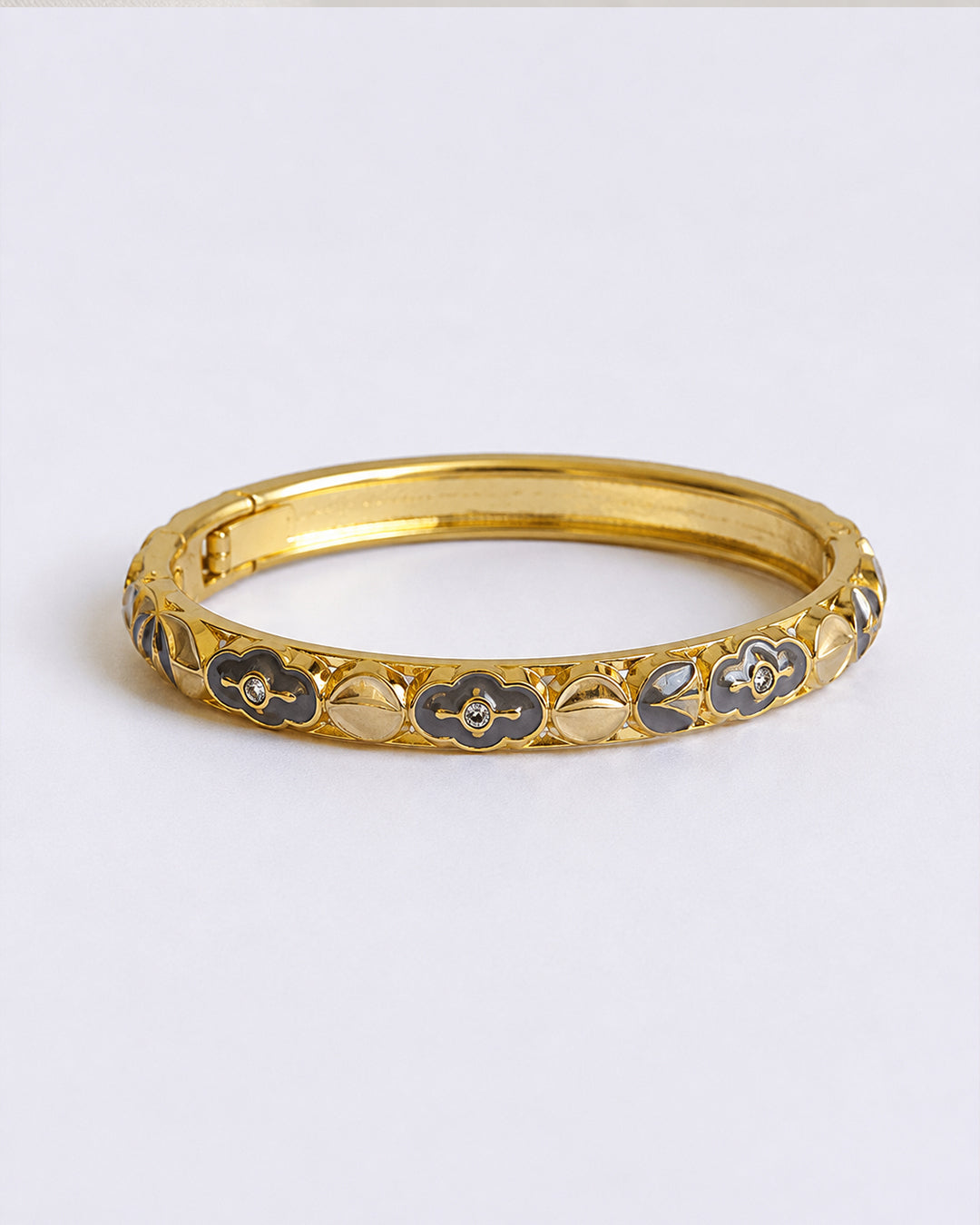 Grey and Beige Enamel Bracelet