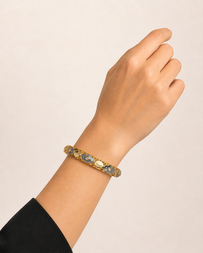 Grey and Beige Enamel Bracelet