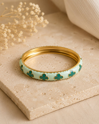 Blue Clover Enamel Bracelet
