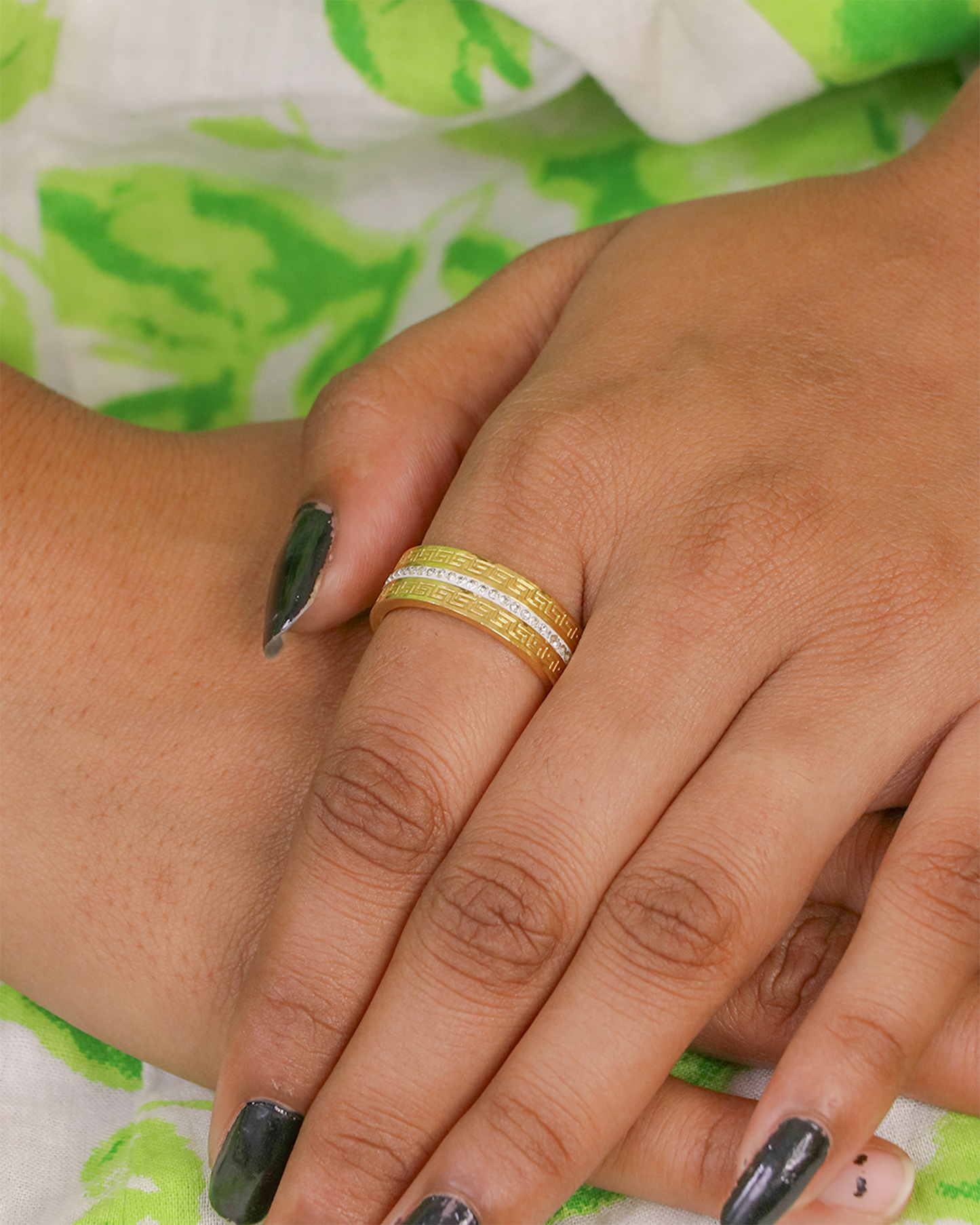 Radiant Row Stainless Steel Ring