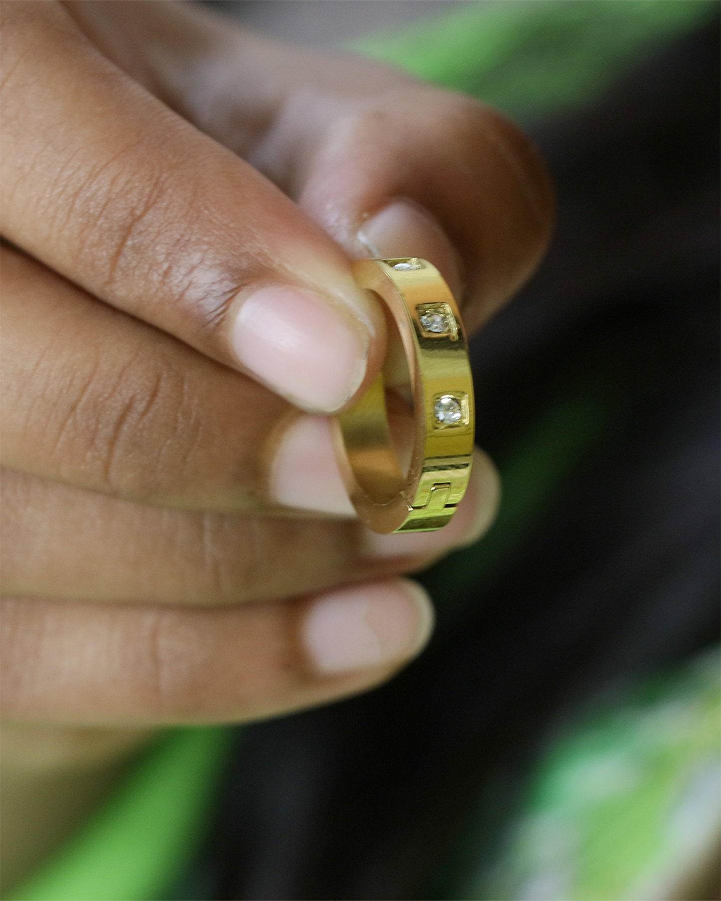 Dazzle Hoop Stainless Steel Earring