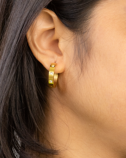 Dazzle Hoop Stainless Steel Earring