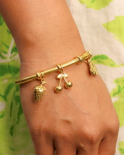 Charm & Cherry Stainless Steel Charm Bracelet