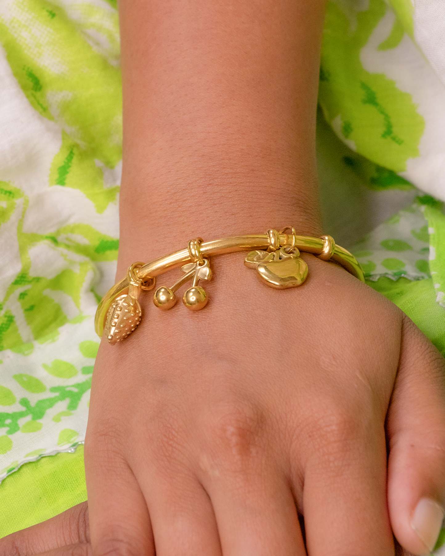 Charm & Cherry Stainless Steel Charm Bracelet