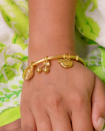 Charm & Cherry Stainless Steel Charm Bracelet