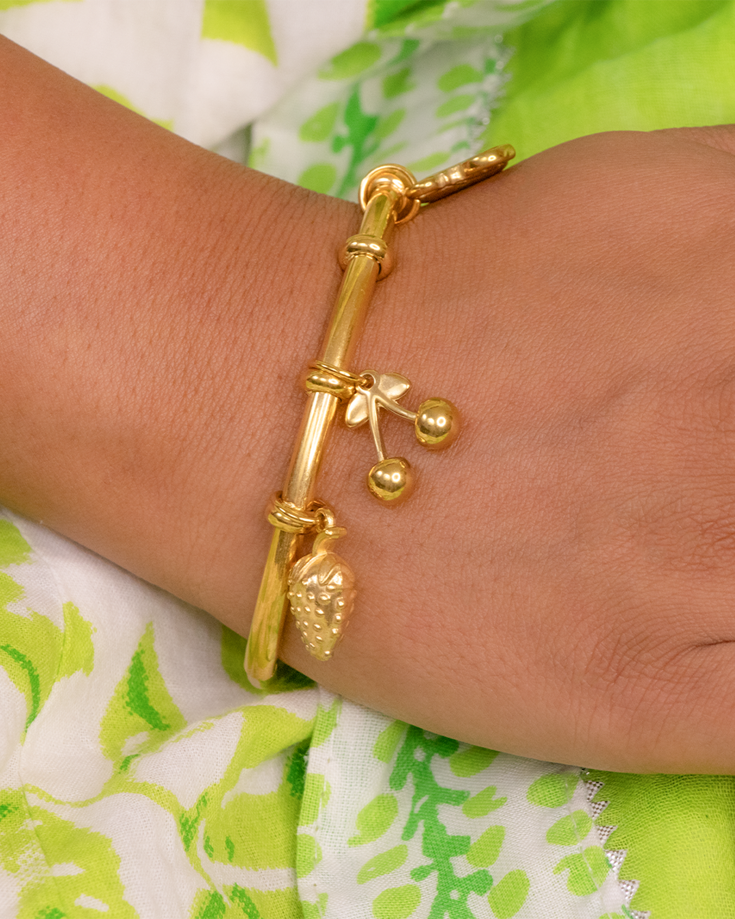 Charm & Cherry Stainless Steel Charm Bracelet