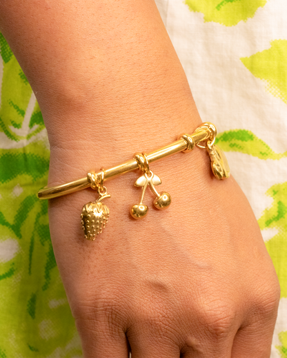 Charm & Cherry Stainless Steel Charm Bracelet