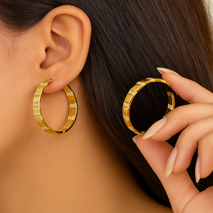 360 Gold Hoop Earrings