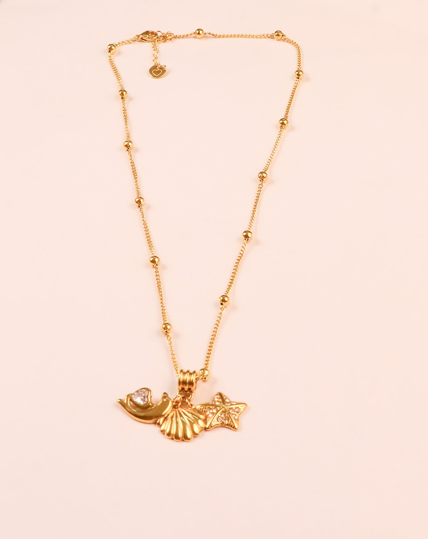 Dolphin Heart Charm Neckless