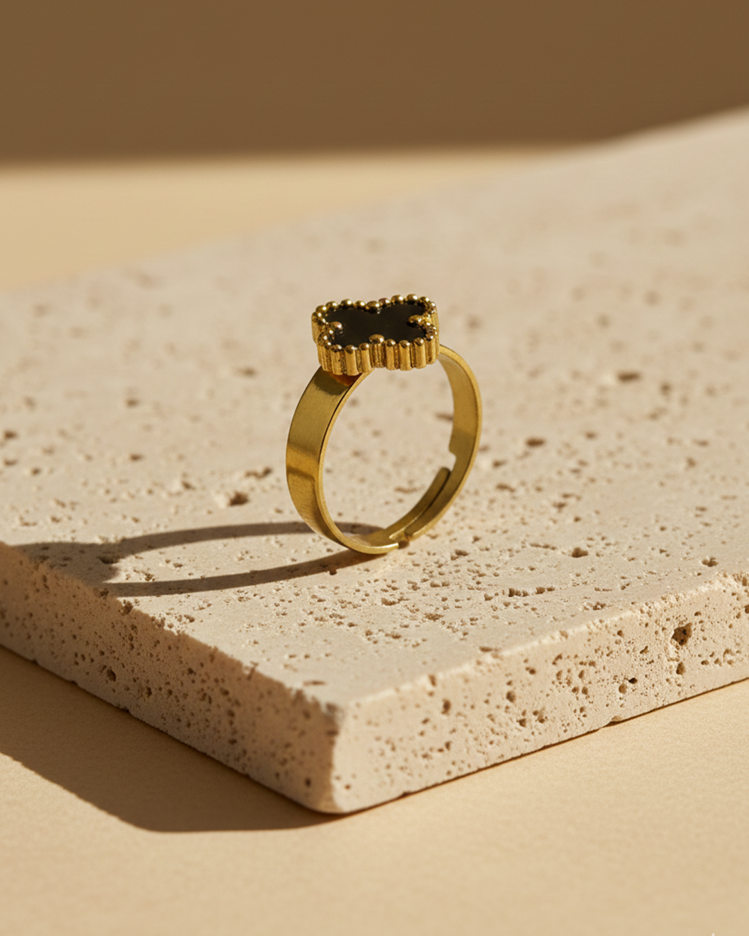 Clover Anti Tarnish Stainless Steel Ring