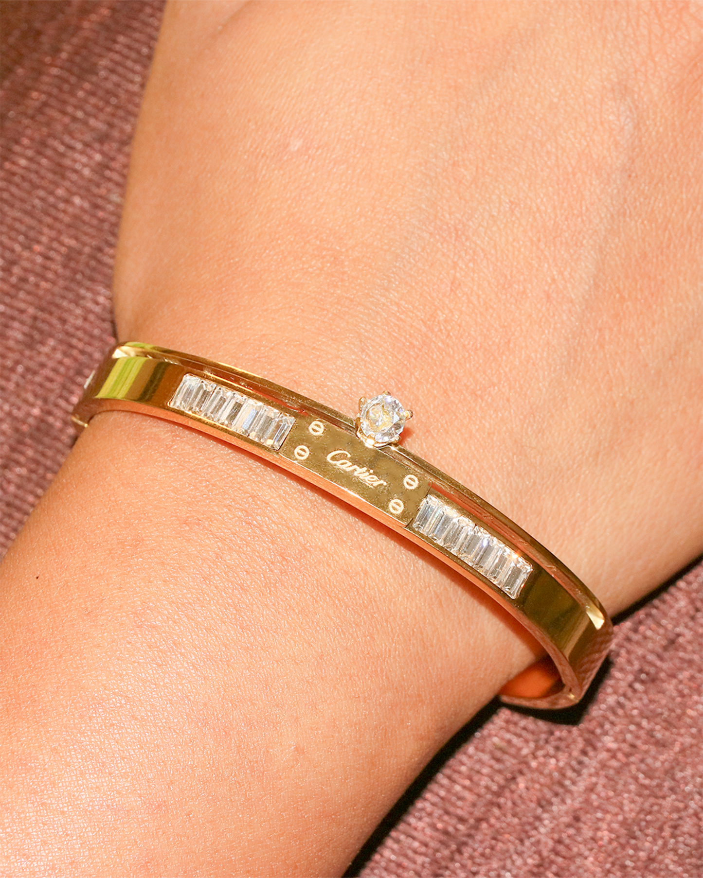 Diamond Crest Cartier Bangle Bracelet