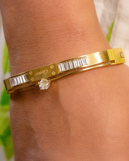 Diamond Crest Cartier Bangle Bracelet