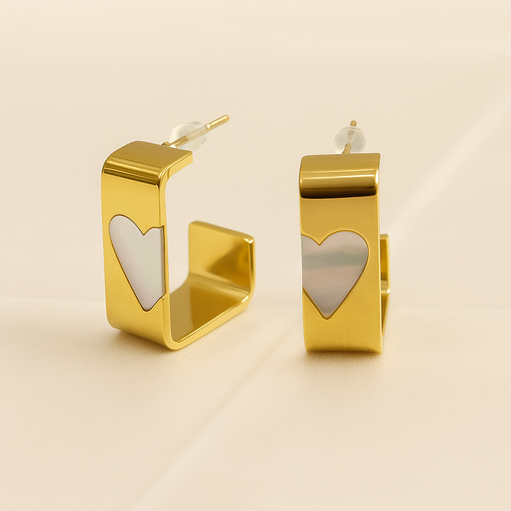 Heart Loop Hoop Earrnings