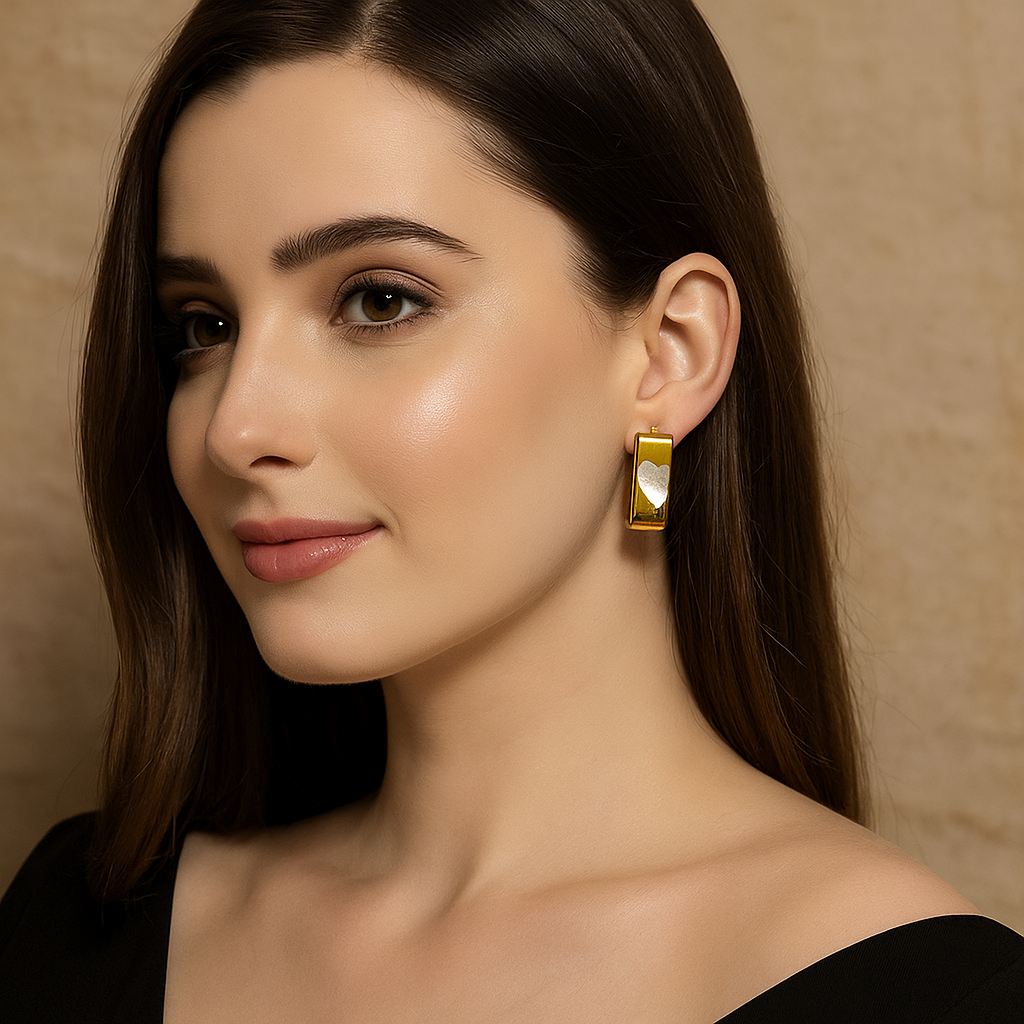 Heart Loop Hoop Earrnings