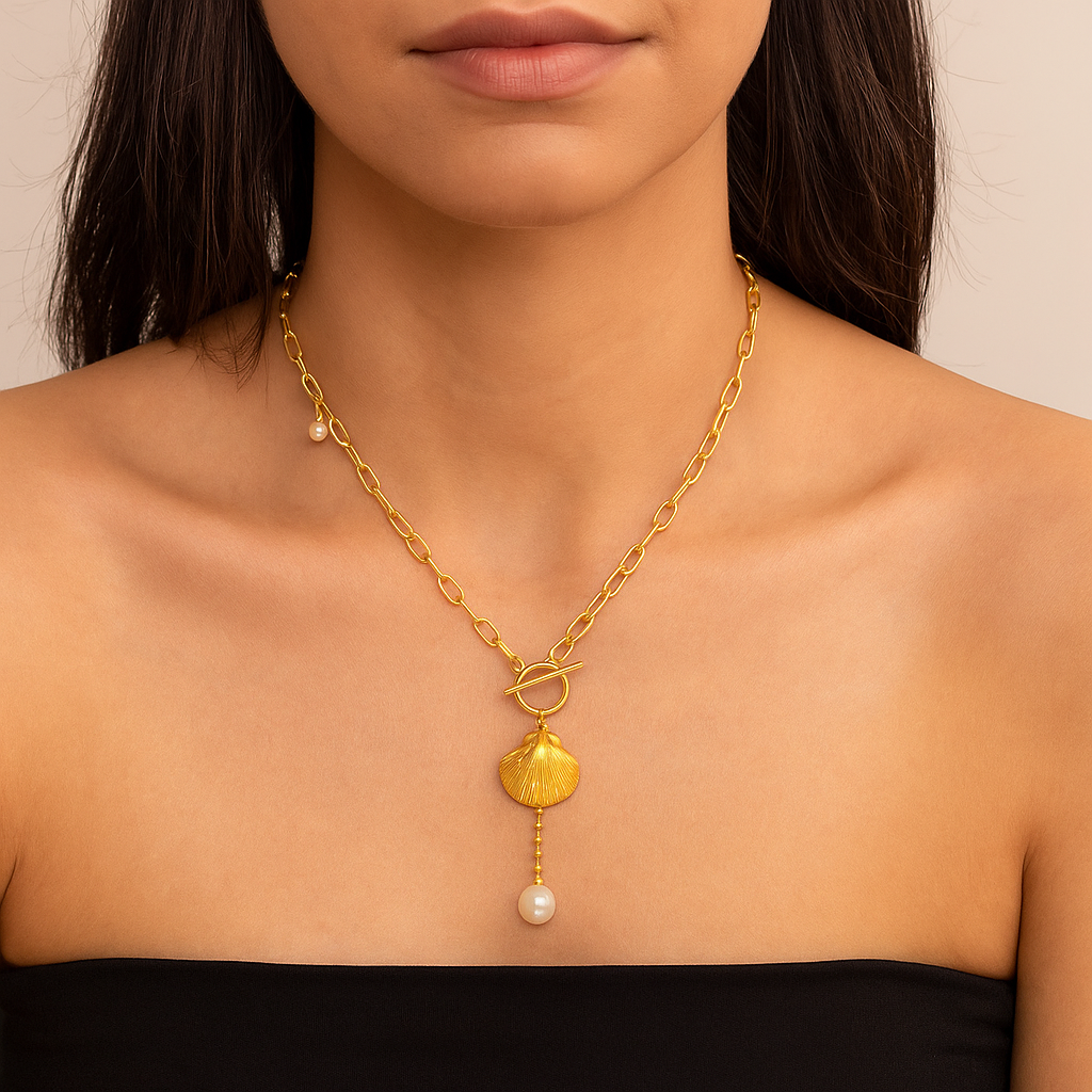 Pearl Wave Neck Charm