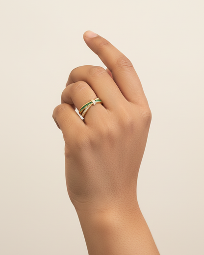 Emerald Grace Anti Tarnish Stainless Steel Ring