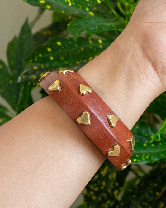 Heart Shape Wooden Handmade Bangle