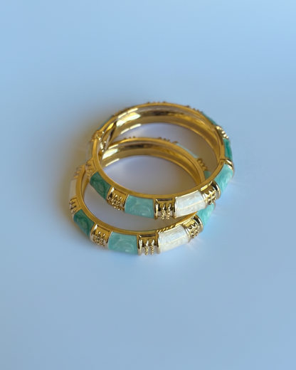 Marble Glow Enamel  Bracelet Set of 2