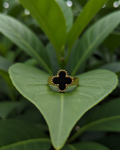 Clover Anti Tarnish Stainless Steel Ring