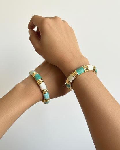 Marble Glow Enamel  Bracelet Set of 2