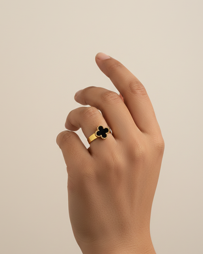 Clover Anti Tarnish Stainless Steel Ring