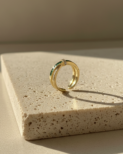 Emerald Grace Anti Tarnish Stainless Steel Ring