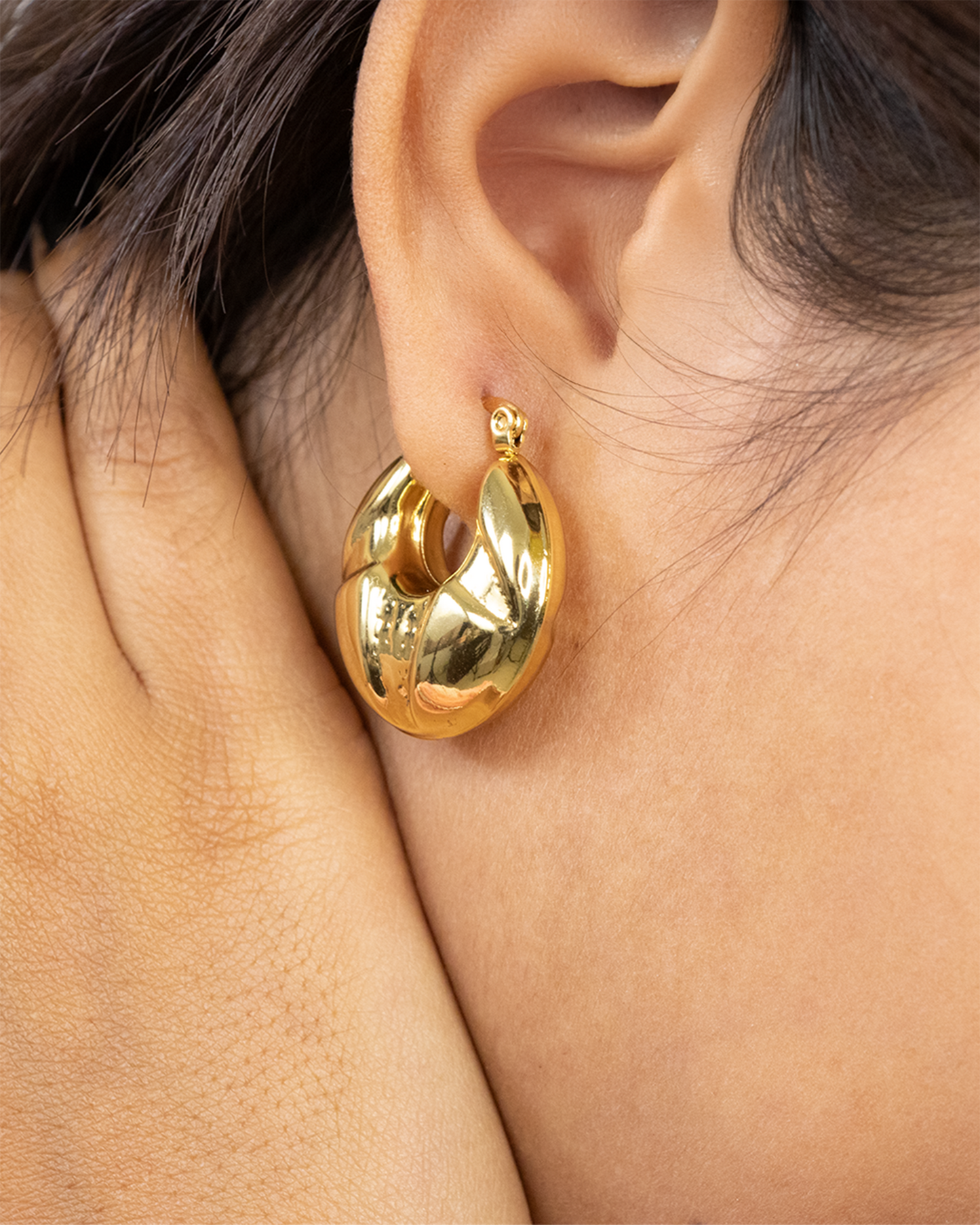 Aura Stainless Steel Hoop Earrings