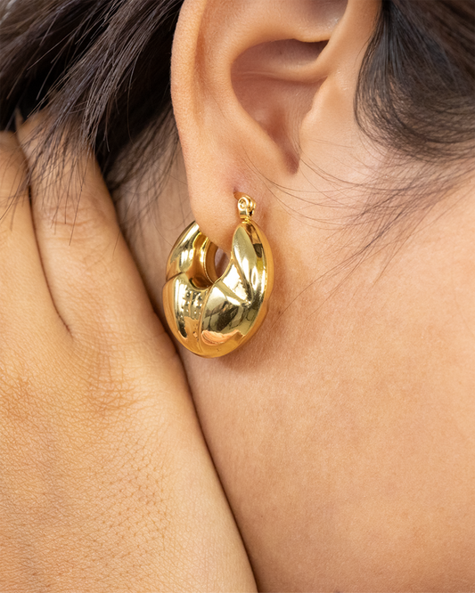 Aura Stainless Steel Hoop Earrings