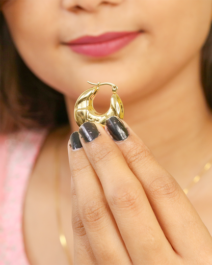 Aura Stainless Steel Hoop Earrings