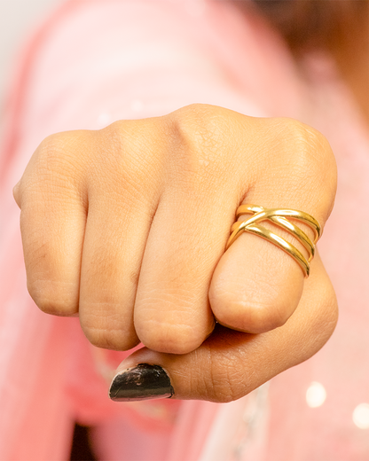 Infinity Trio Stainless Steel Adjustable Ring