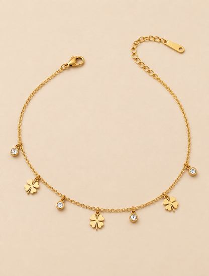Gulnaar Anklet Golden Flower Charm Stainless Steel Anklet