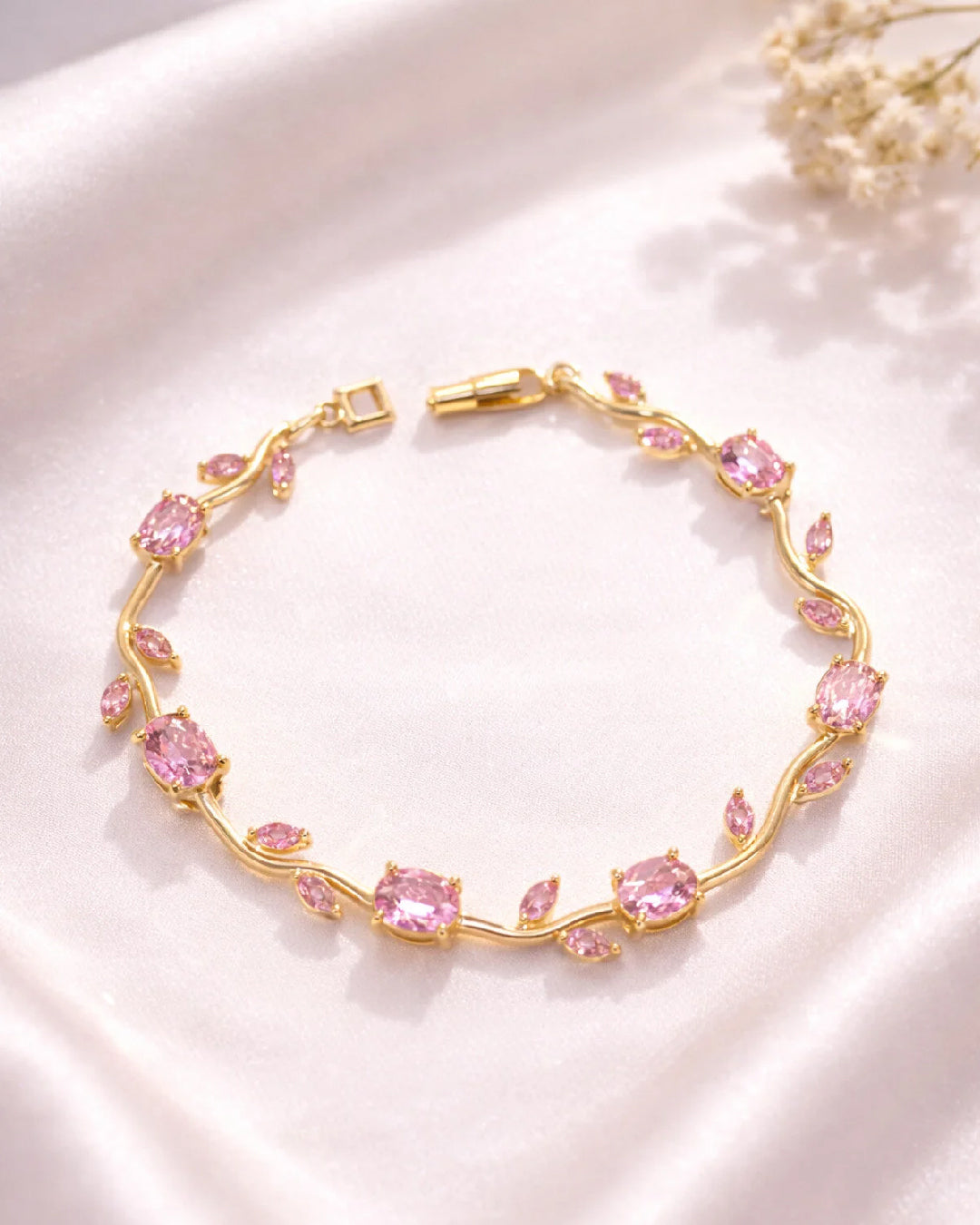 Patel Pink Stone Tulip Bracelet