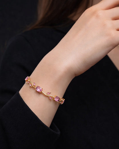 Patel Pink Stone Tulip Bracelet
