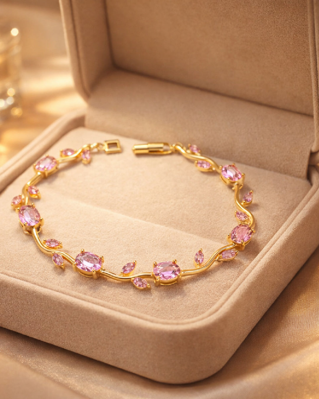 Patel Pink Stone Tulip Bracelet
